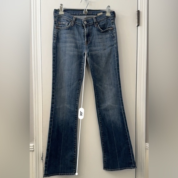 7 For All Mankind A Pocket Bootcut Cotton WomenJeans Embellished Pockets Size 27 - Picture 8 of 10
